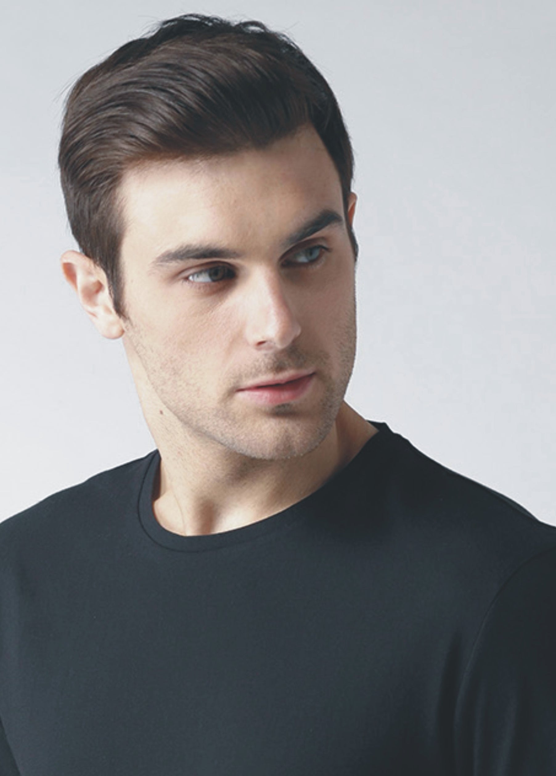 Men Black Bio Wash Combed 100% Cotton Round Neck T-Shirt