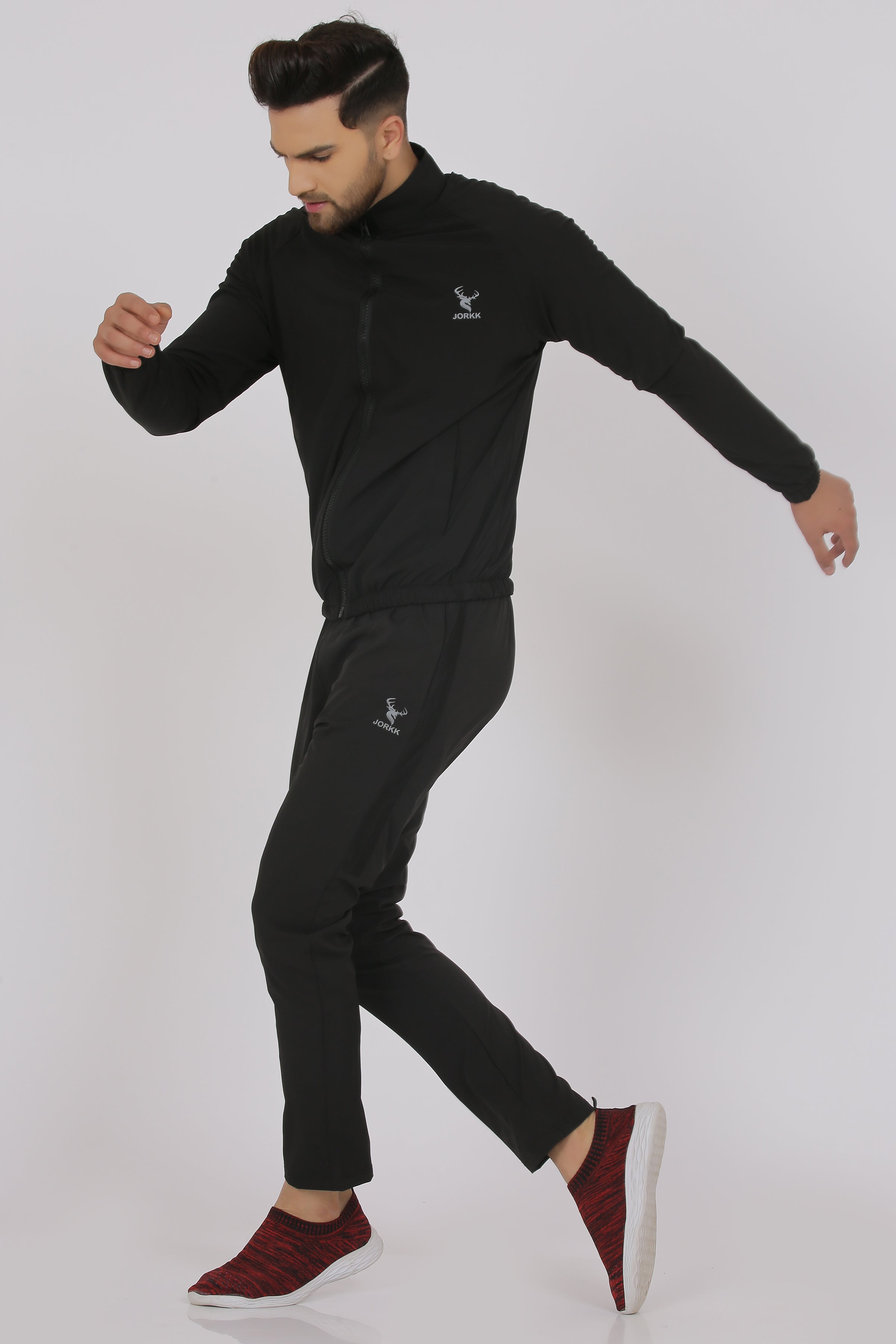 Men Black Solid Track Suit