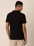 MEN POLO NECK BLACK T-SHIRT