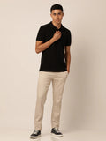 MEN POLO NECK BLACK T-SHIRT