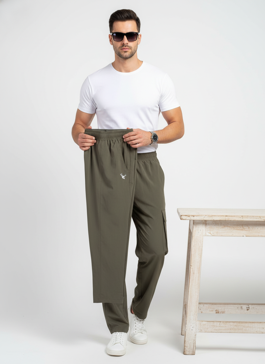 MENS 4 POCKET OLIVE TRACK PANT